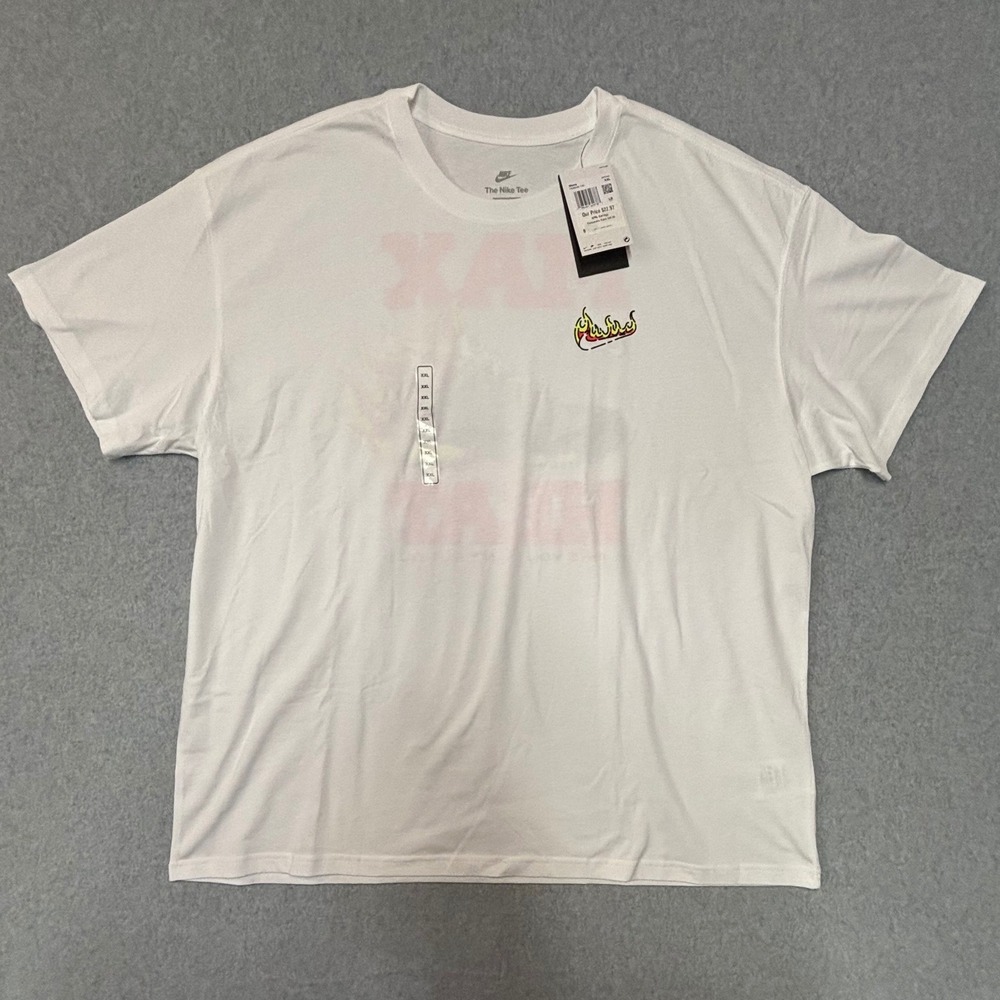 Nike Mens Max Heat Air Max 95 Flaming Swoosh Graphic Tee White XXL HQ9256-100